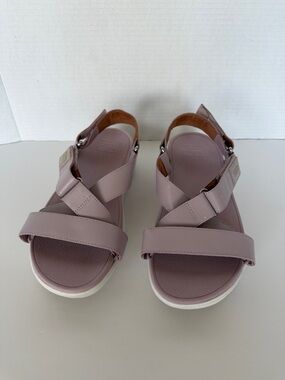 FITFLOP Women's Soft Lilac Loosh Leather Cross Strap Sandals Size 8 Comfort